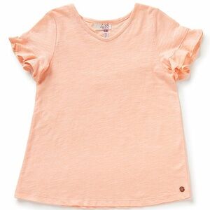 Matilda Jane peach/pink Short Sleeve Tee with Ruffle Details